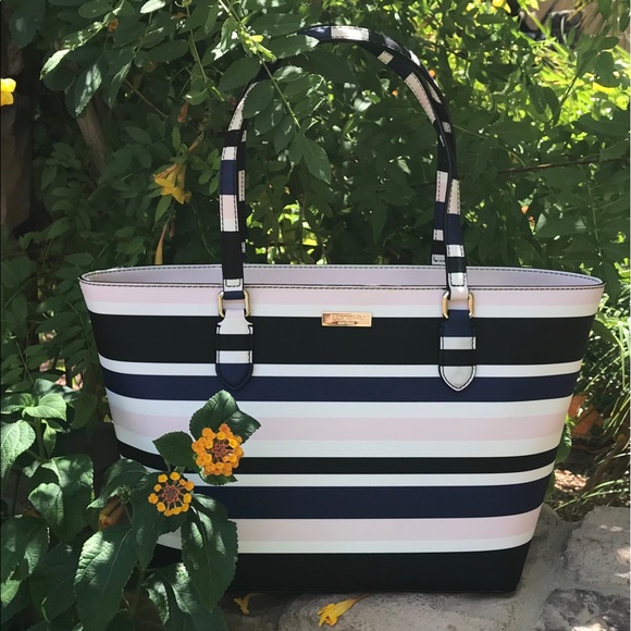 kate spade Handbags - Kate Spade striped leather shoulder bag